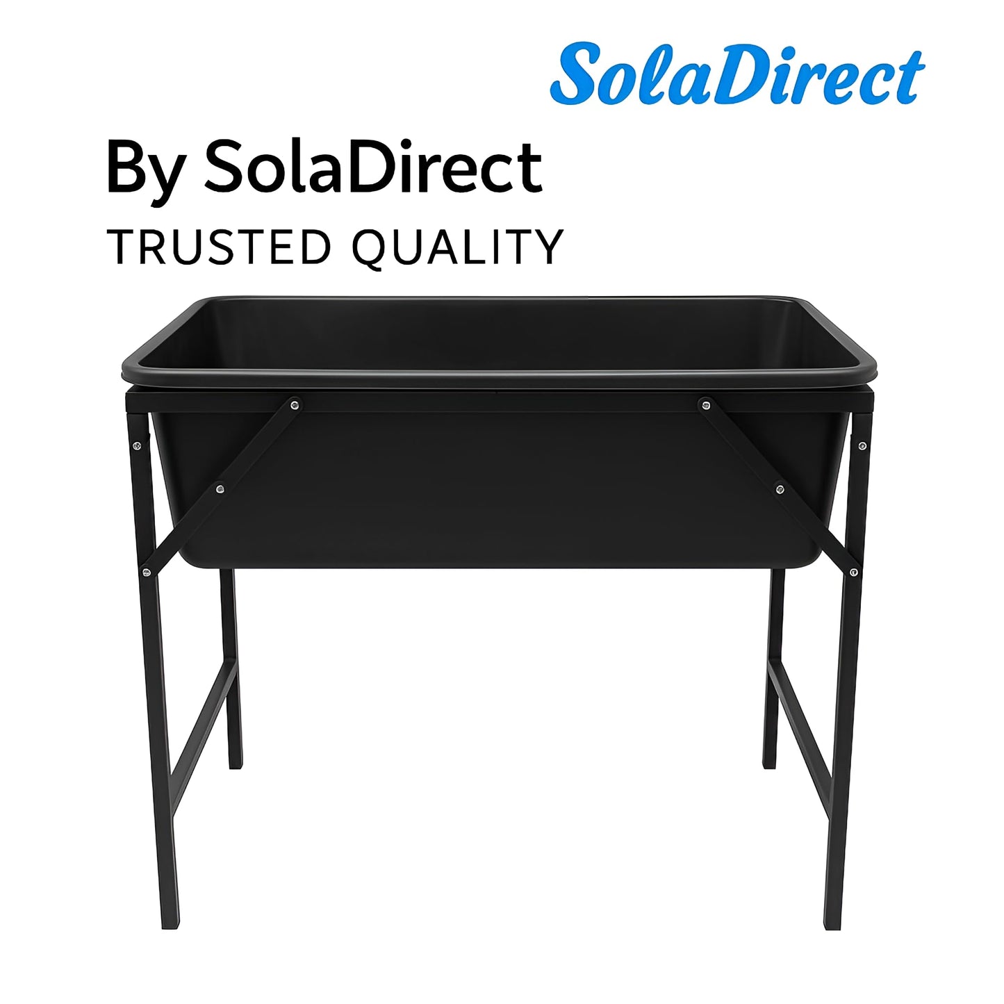 Dog Bath Tub 90L with Metal Stand and Drain Plug - Large Plastic Pet Bath Container with Foldable Raised Frame and Valve