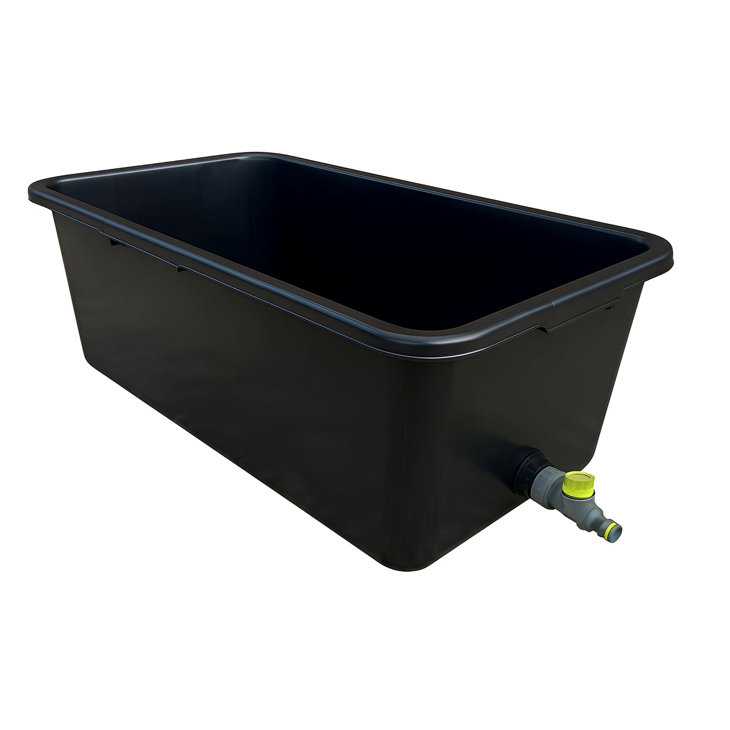 Dog Bath Tub 90L With Drain Plug - Large Rectangular Plastic Pet Bath Container With Quick Connect Valve for Easy Water Drainage