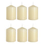 Set of 6 Pillar Candles, Votive Candles, Decorative Household Candles - Up to 66 Hours - 15 x 7 cm / 6 x 2.75" (Ivory, Matt)