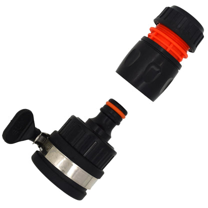 Universal Tap to Hose Connector Set with ABS Garden Hose Pipe Connector - Hozelock Compatible, For 1/2" - 5/8" Pipe (22-24mm Taps)
