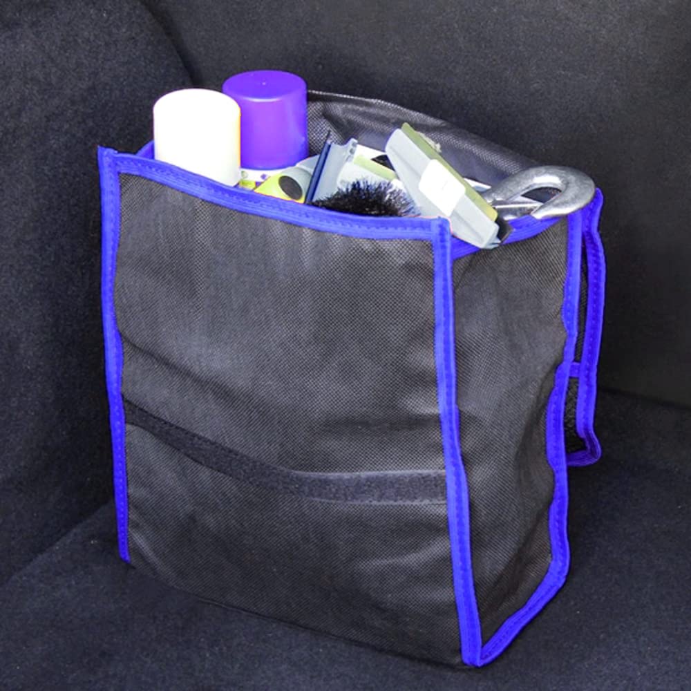 Car Boot Organiser Bag Anti Slip Foldable for Boot Storage Case Tool Bag Boot Tidy Bag, Suitable for All Vehicles, Black & Blue (S)