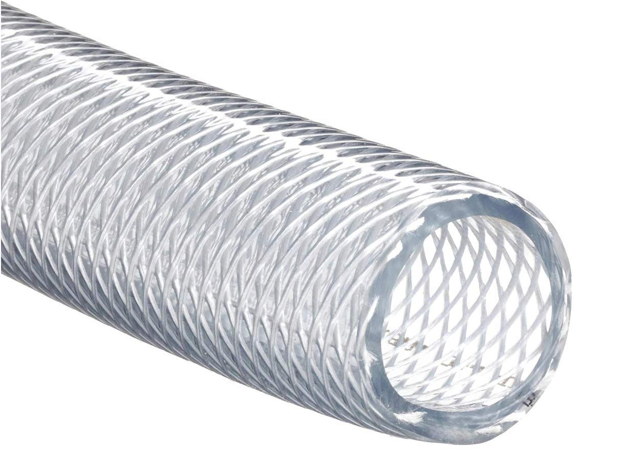 10 m of 19 mm ID PVC Tube Clear Reinforced Braided Plastic Hose / Pipe - Food Grade - Fish Pond Car