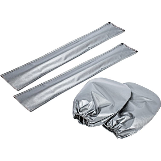 Set of Anti Snow Anti Frost Protection Covers for Car Wing Mirrors and Wiper Blades (Grey)