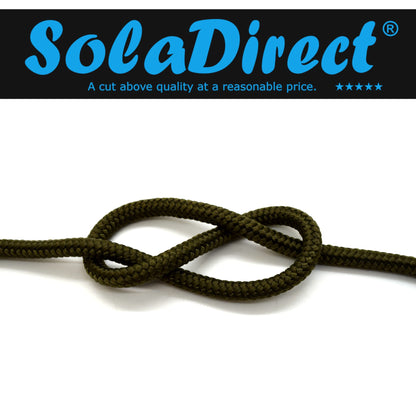5mm x 100 metres / 328 ft of Olive Green Polypropylene Rope, Solid Braided Poly Rope Cord Twine for Boating, Yachting, Camping