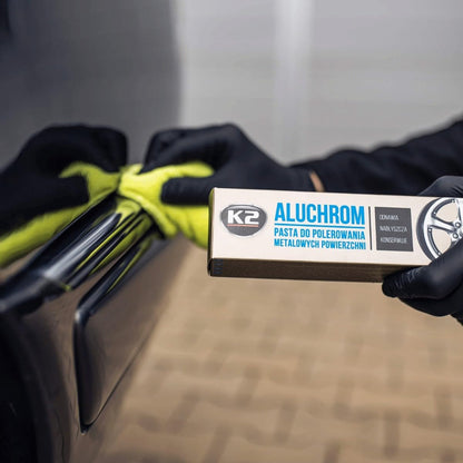 K2 Aluchrom 120g Metal Polish Paste - Chrome and Aluminium Cleaner for Alloy Wheels, Stainless Steel