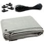 3 x 5 m Tarpaulin Waterproof Heavy Duty Cover Ground Sheet Camping with 4 Tarp Clips + 10m / 30ft Bungee Cord (Silver - 90GSM)