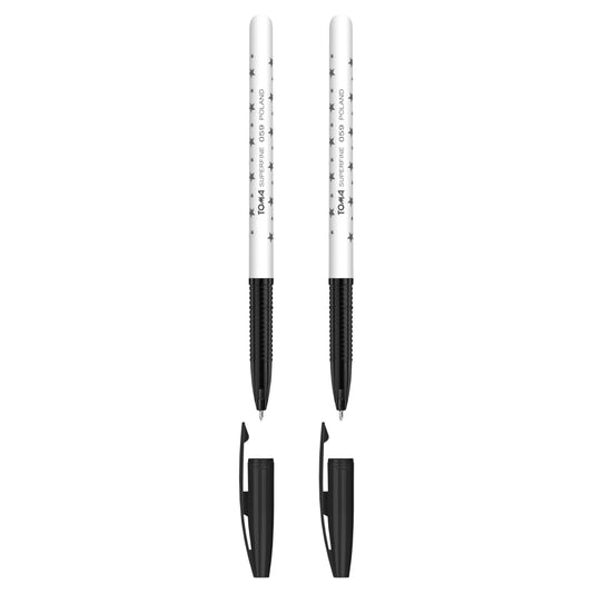 Ballpoint Pens, Smudge Free Ballpoint Pens, Extra Fine Point 0.5 mm, Ideal for School, Office, Everyday Use (Black, 2 Pens)
