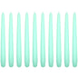 Tapered Dinner Candles, Pack of 10, Unscented, Long Burning Time, 24 cm / 19.45" (Fresh Mint, Matt)