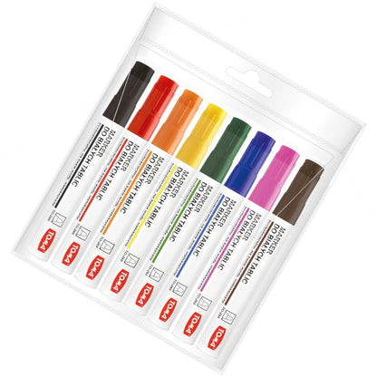 Whiteboard Marker Pens Set of 8 Colours - Dry Wipe Pens Non Toxic Low Odour - Easy Erasable White Board Markers for School Office