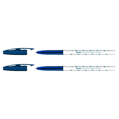 Ballpoint Pens, Smudge Free Ballpoint Pens, Extra Fine Point 0.5 mm, Ideal for School, Office, Everyday Use (Blue, 2 Pens)
