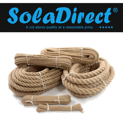 12 mm Jute Rope, 20 metres / 65 ft Long, Strong Natural Hessian Cord, Perfect for Decking, Gardening, Bundling, Camping, DIY