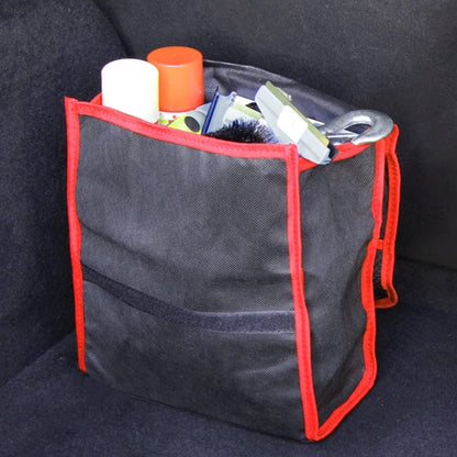 Car Boot Organiser Bag Anti Slip Foldable for Boot Storage Case Tool Bag Boot Tidy Bag, Suitable for All Vehicles, Black & Red (S)