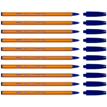 Ballpoint Pens, Smudge Free Ballpoint Pens, Fine Point 0.7 mm, Ideal for School, Office, Everyday Use (Blue, 10 Pens)