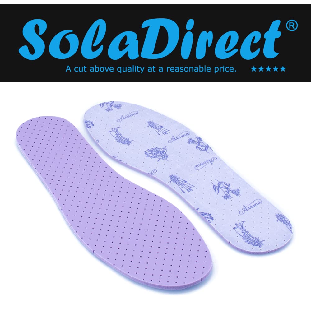 Anti Odour Shoe Insoles Fresh Scented Soft Comfort Breathable Shoe Inserts (Lavender, Size 10 UK / 44 EU)