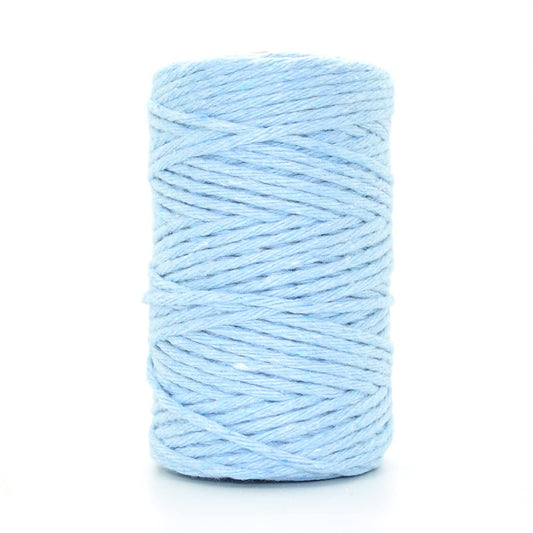 Premium Sky Blue Macrame Cord Twine, 50 m / 164 ft of 3 mm Thick Natural Cotton Thread Yarn Macrame Rope (Reel)