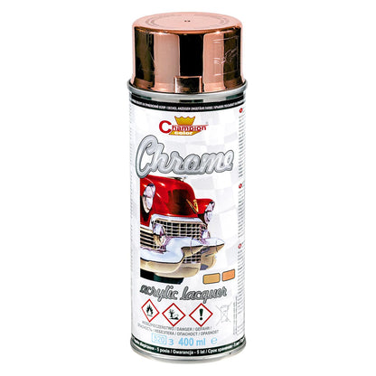 2 x 400 mL Copper Super Chrome Metallic Acrylic Spray Paint - High Gloss Decorative Finish for Art, DIY, Craft and Display Items - Even Coverage and Smooth Structure