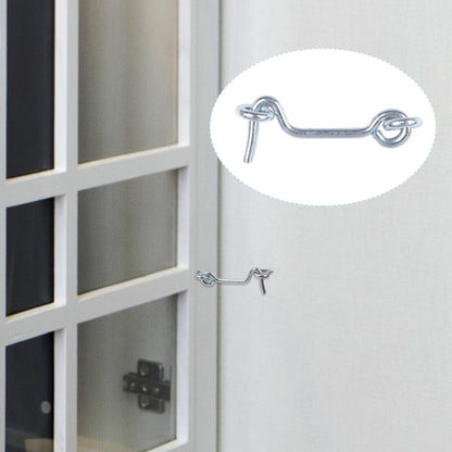 1 x Steel Cabin Hook and Hook and Eye Latch, 5cm / 2" Long, Shed Door Latch Heavy Duty, Gate Latch for Wooden Gates, Window Brace