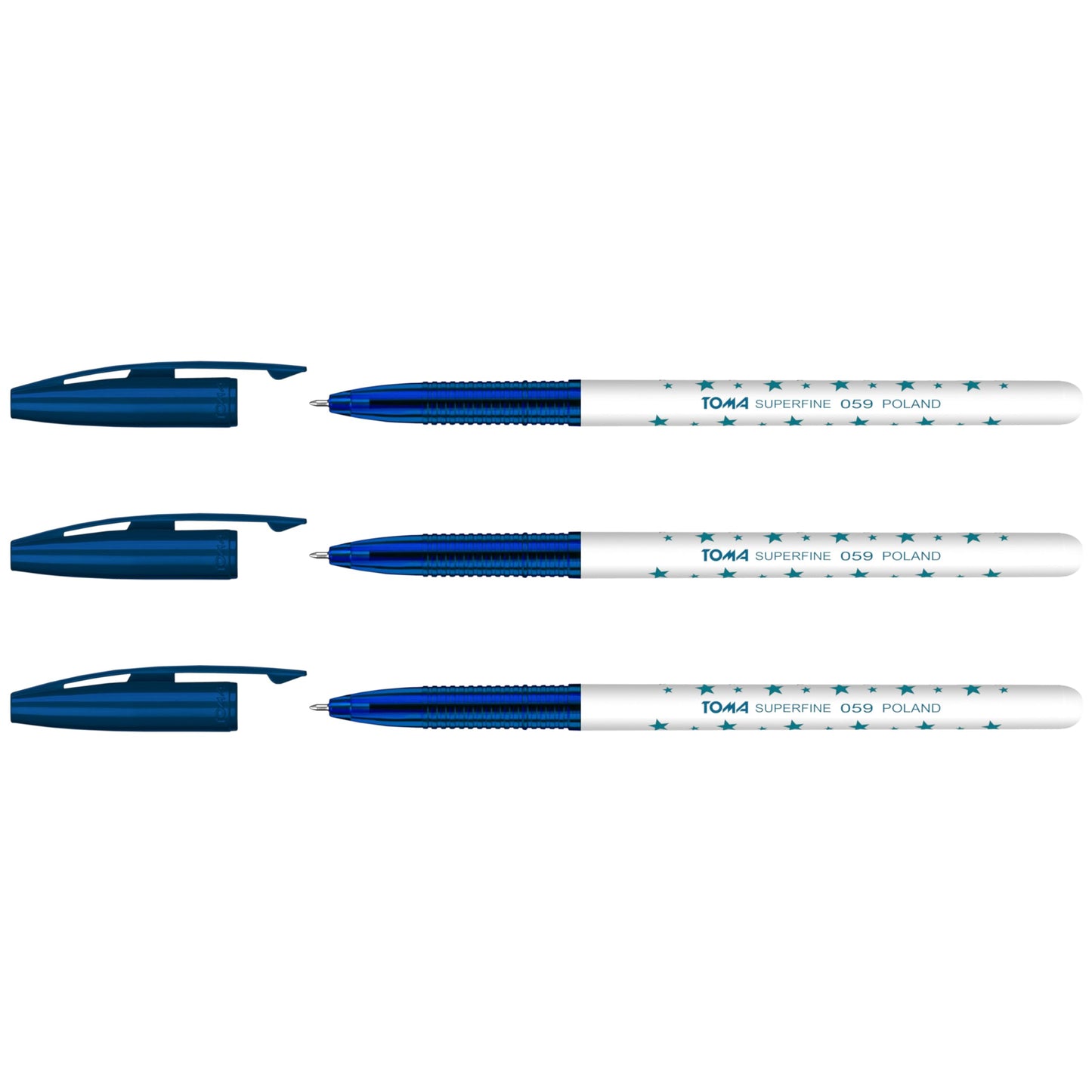 Ballpoint Pens, Smudge Free Ballpoint Pens, Extra Fine Point 0.5 mm, Ideal for School, Office, Everyday Use (Blue, 3 Pens)