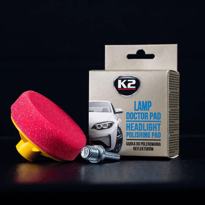 K2 Lamp Doctor Pad 80mm Headlight Polishing Sponge - M14 Thread Foam Pad with Drill Adapter