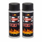 2 x 400 mL Black RAL 9011 Heat-Resistant Enamel Paint Silicone-Based Up to 800 C - High Temperature Metal Coating