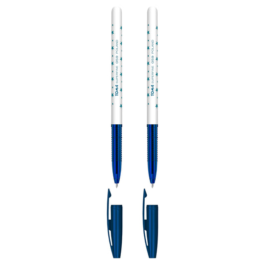 Ballpoint Pens, Smudge Free Ballpoint Pens, Extra Fine Point 0.5 mm, Ideal for School, Office, Everyday Use (Blue, 2 Pens)
