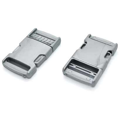 Side Release Buckles Clips for 25 mm / 1 in Webbing, Luggage, Back Pack / Rucksack, Straps (Grey, 10 pieces)
