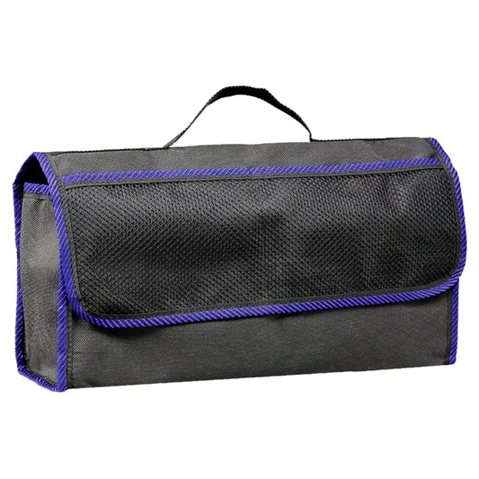 Car Boot Organiser Bag Anti Slip Foldable for Boot Storage Case Tool Bag Boot Tidy Bag, Suitable for All Vehicles, Black & Blue (M)