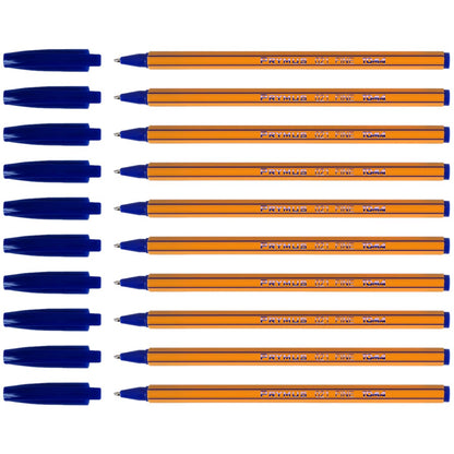 Ballpoint Pens, Smudge Free Ballpoint Pens, Fine Point 0.7 mm, Ideal for School, Office, Everyday Use (Blue, 10 Pens)