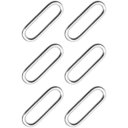 6 Pcs Buckles Set for 25 mm / 1" Webbing Strap, 6 x Oval Loops, Metal, Silver, Bag Making, Accessories, Straps, DIY, Crafts