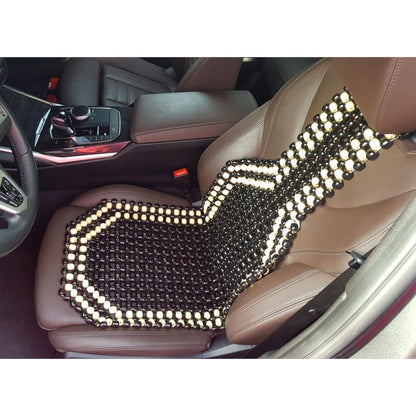 Black Wooden Beaded Massage Car Front Seat Cover Cushion Comfortable