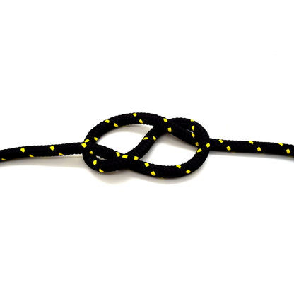 5mm x 20 metres / 65.6 ft of Black & Yellow Polypropylene Rope, Solid Braided Poly Rope Cord Twine for Boating, Yachting, Camping