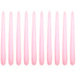 Tapered Dinner Candles, Pack of 10, Unscented, Long Burning Time, 24 cm / 19.45" (Rosy, Matt)