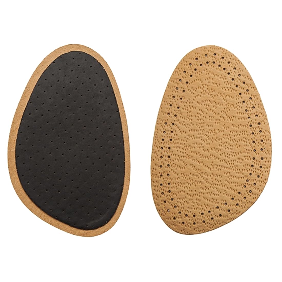 Half Insoles Shoes Cushion Inserts - Comfortable Premium Tan Leather & Latex - Forefoot Insoles for Heels, Flats (Size: UK 7 - 10)