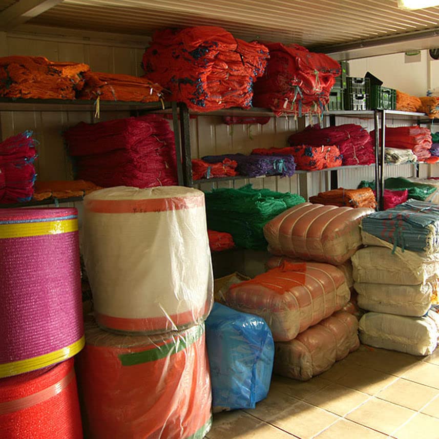 100 x Net Sacks 35 x 50 cm / 13.5 x 19.5" Max Load 10 Kg Non-Stretch with Drawstring, Raschel Bags, Mesh Sacks (Maroon)