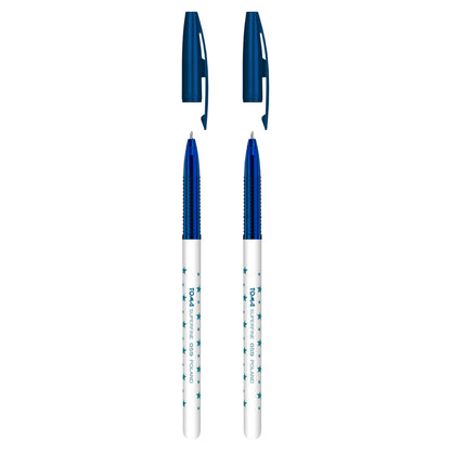 Ballpoint Pens, Smudge Free Ballpoint Pens, Extra Fine Point 0.5 mm, Ideal for School, Office, Everyday Use (Blue, 2 Pens)