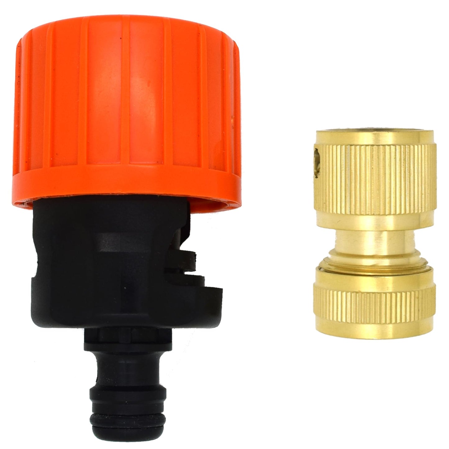 Universal Tap to Hose Connector Set with Brass Garden Hose Pipe Connector - Hozelock Compatible - Fits 1/2" - 5/8" Pipe (T2)
