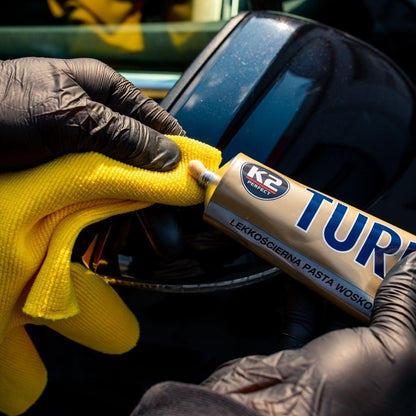 K2 Turbo 120g Light Abrasive Wax Paste - Car Paint Polish and Scratch Remover for Fine Marks