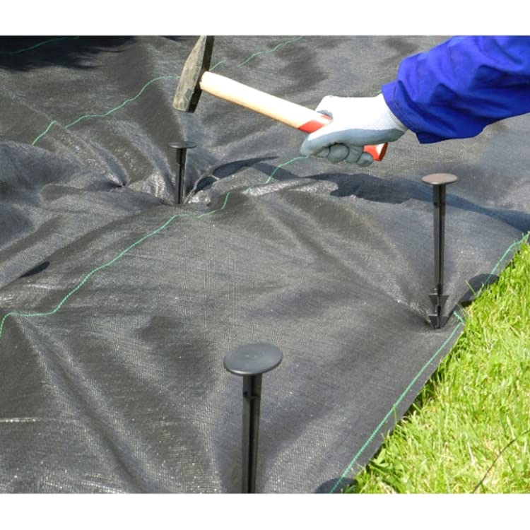 1 x 10 m / 3.2 x 32.8 ft Weed Control Membrane, Weed Control Woven Fabric, Ground Cover Sheet, 100 GSM, UV Stabilised + 20 Pegs