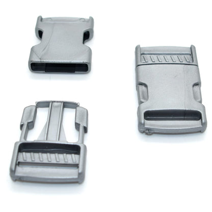 Side Release Buckles Clips for 25 mm / 1 in Webbing, Luggage, Back Pack / Rucksack, Straps (Grey, 6 pieces)