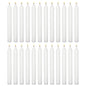 White Table Household Dinner Tapered Candles, Decorative Household Candles, 6 Hours Burning Time, 18cm / 7" Long (Pack of 24)