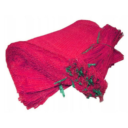 100 x Net Sacks 42 x 60 cm / 16.5 x 23.5" Max Load 15 Kg Non-Stretch with Drawstring, Raschel Bags, Mesh Sacks (Maroon)