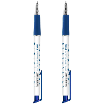Ballpoint Pens, Retractable Smudge Free Pens, Extra Fine Point 0.5 mm, Ideal for School, Office, Everyday Use (Blue, 2 Pens)