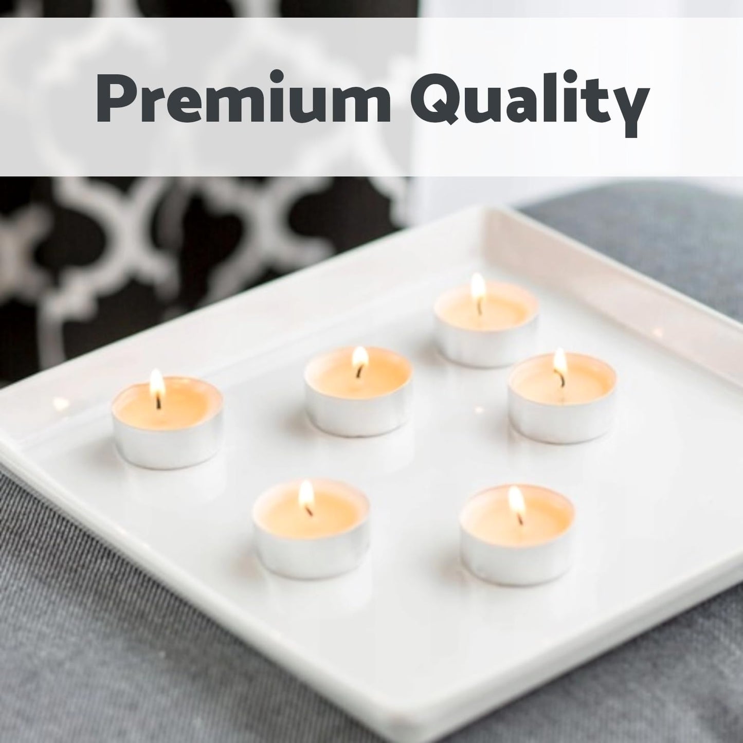 8-Hour Tea Lights Candles, 100 Pack, Long Burning Tealights Candle, Unscented White Tea Lights - Ideal Night Light Candles