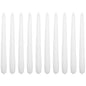 Tapered Dinner Candles, Pack of 10, Unscented, Long Burning Time, 24 cm / 19.45" (White, Matt)
