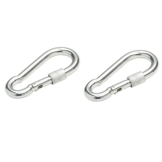 2 x 12 mm Locking Carabiner Spring Loaded Snap Hook Clip Buckle