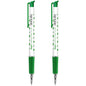 Ballpoint Pens, Retractable Smudge Free Pens, Extra Fine Point 0.5 mm, Ideal for School, Office, Everyday Use (Green, 2 Pens)