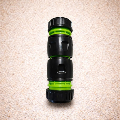 Hose Repair Set 1/2 Inch Quick Connectors - 2 End Hose Fittings Plus Double Male Joiner - Hozelock Gardena Compatible - Green