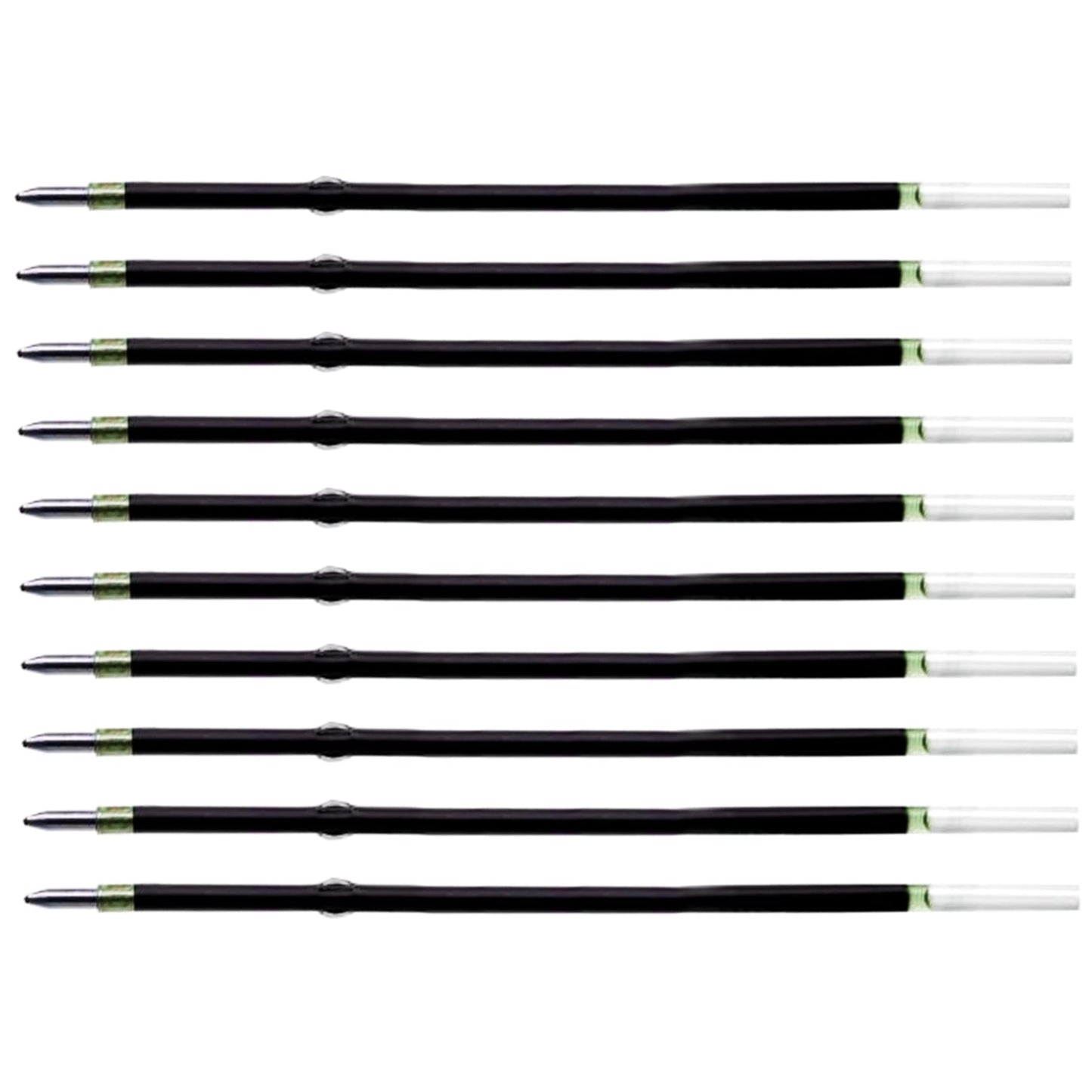 10 Pcs Ballpoint Pen Refills, Length 107 mm, Retractable Pen Refills, Smooth Writing, Smudge Free Ballpoint Pen Refills (Green)