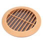 Beige Louvred Wall Vent Grille with Flyscreen for 125 mm / 5" Round Wall Outlet - Air Ventilation Duct Cover with Flange