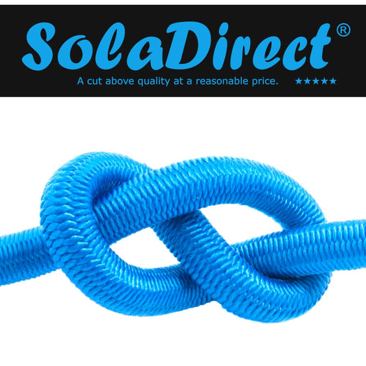 Blue Bungee Cord - 10 m / 32 ft of 6 mm Bungee Rope, Shock Cord, Bungee Strap, Elastic Rope, Tie Down - Stretch at least 100%